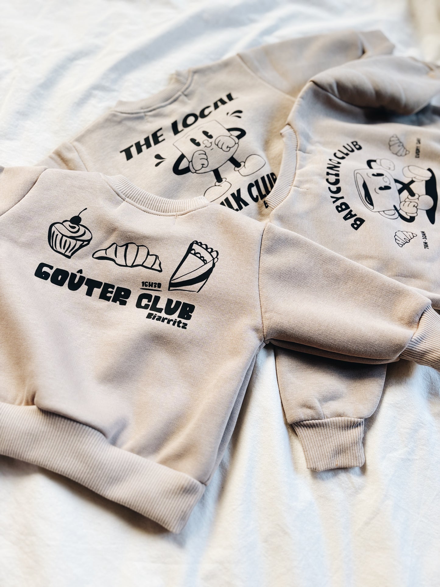 Sweat Beige Foncé "Goûter club" À Personnaliser