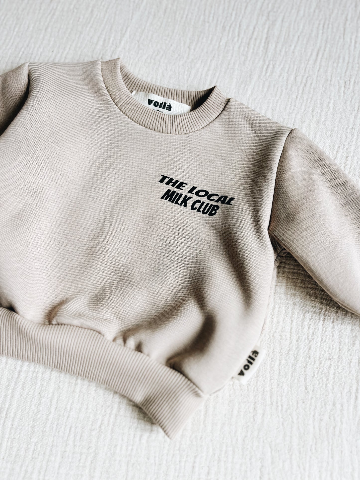 Sweat Beige Foncé  "The Local Milk Club" À Personnaliser