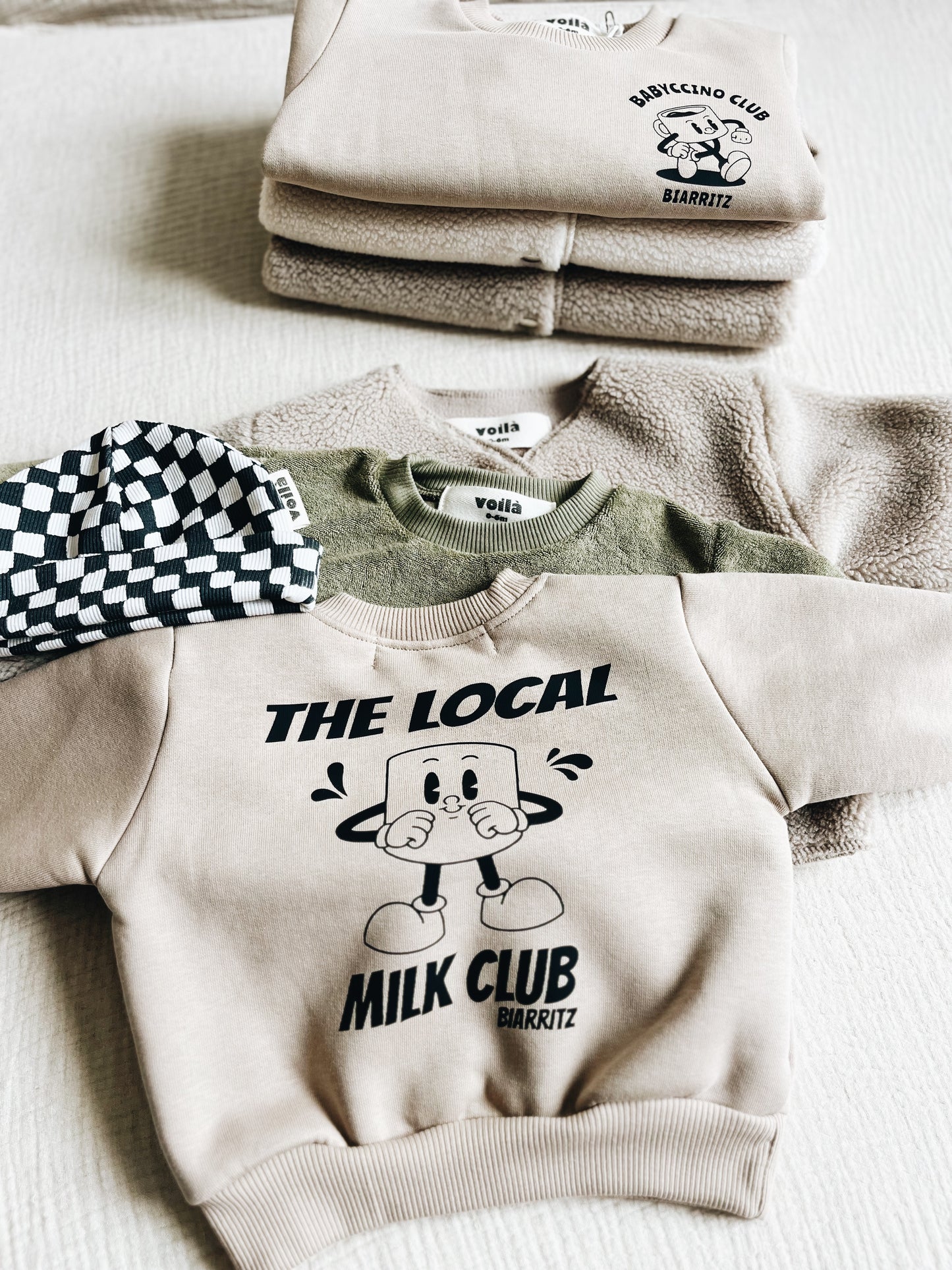 Sweat Beige Foncé  "The Local Milk Club" À Personnaliser