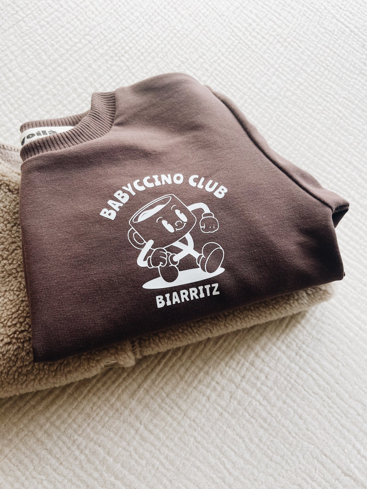 Sweat Chocolat Noir  "Cappucino club" À Personnaliser