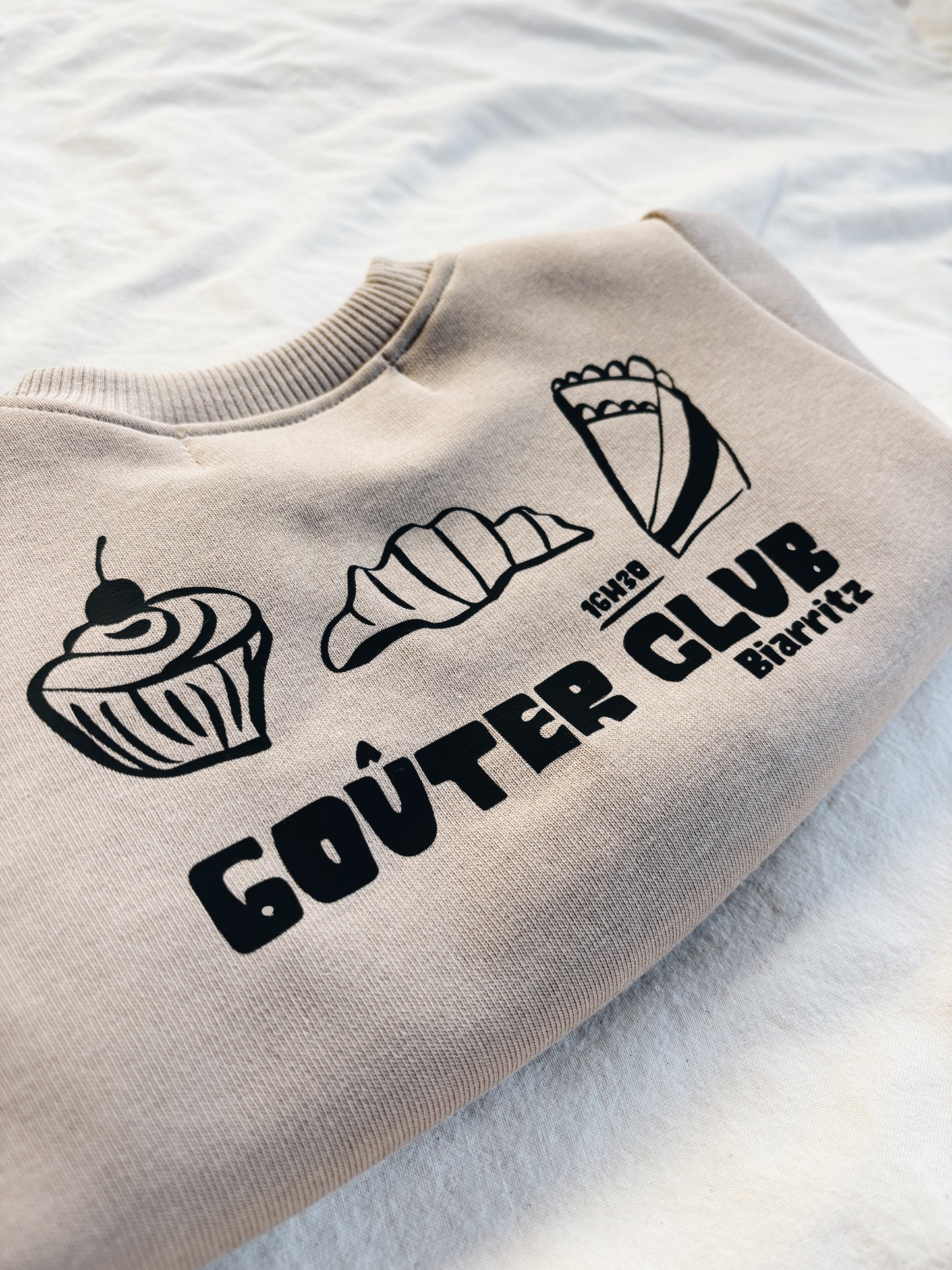 Sweat Beige Foncé "Goûter club" À Personnaliser