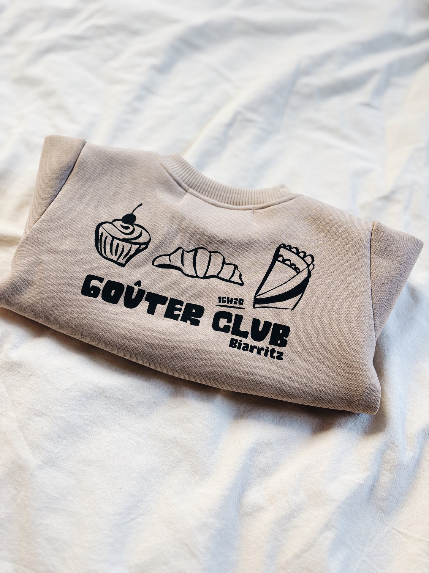 Sweat Beige Foncé "Goûter club" À Personnaliser