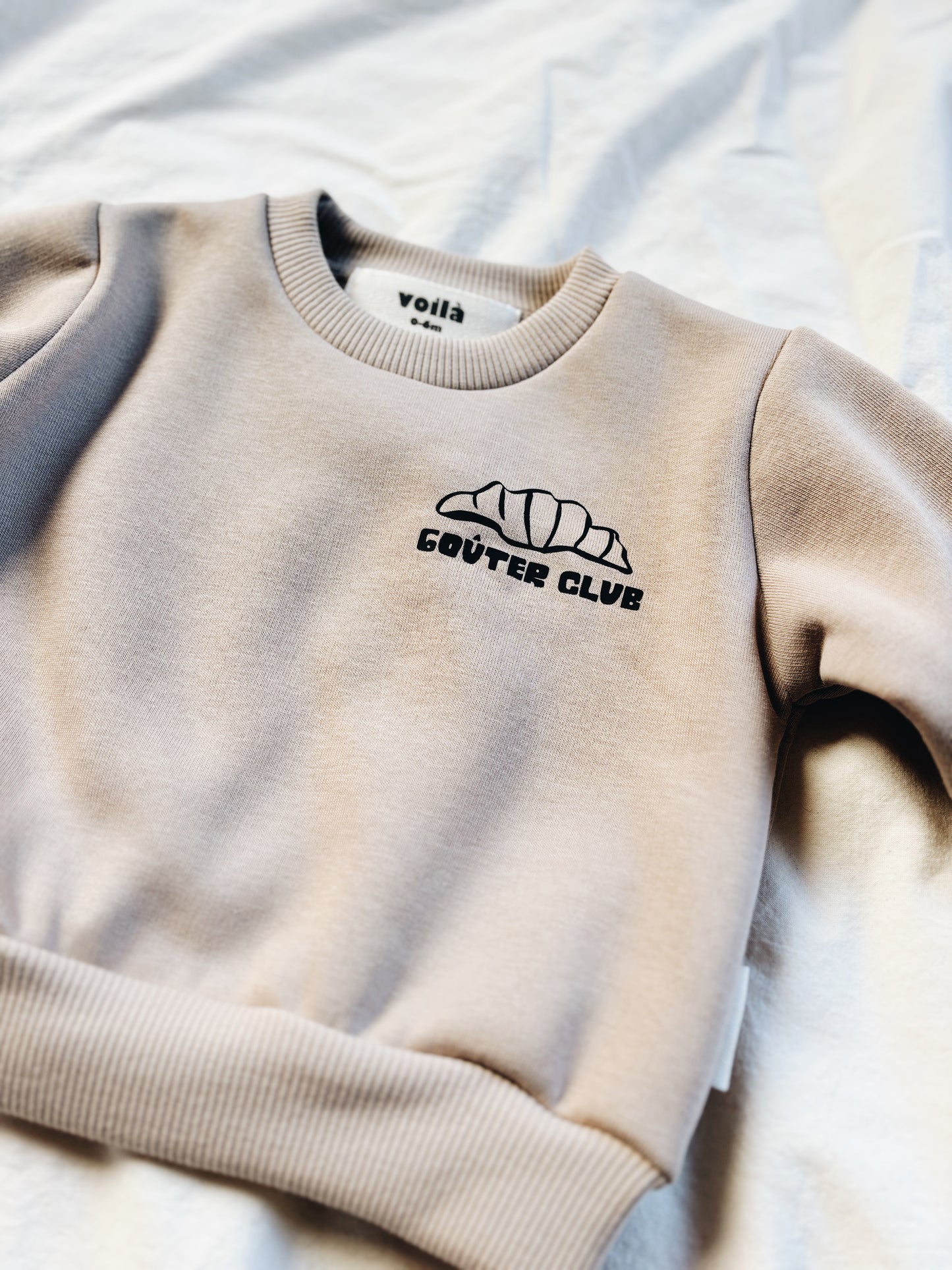 Sweat Beige Foncé "Goûter club" À Personnaliser